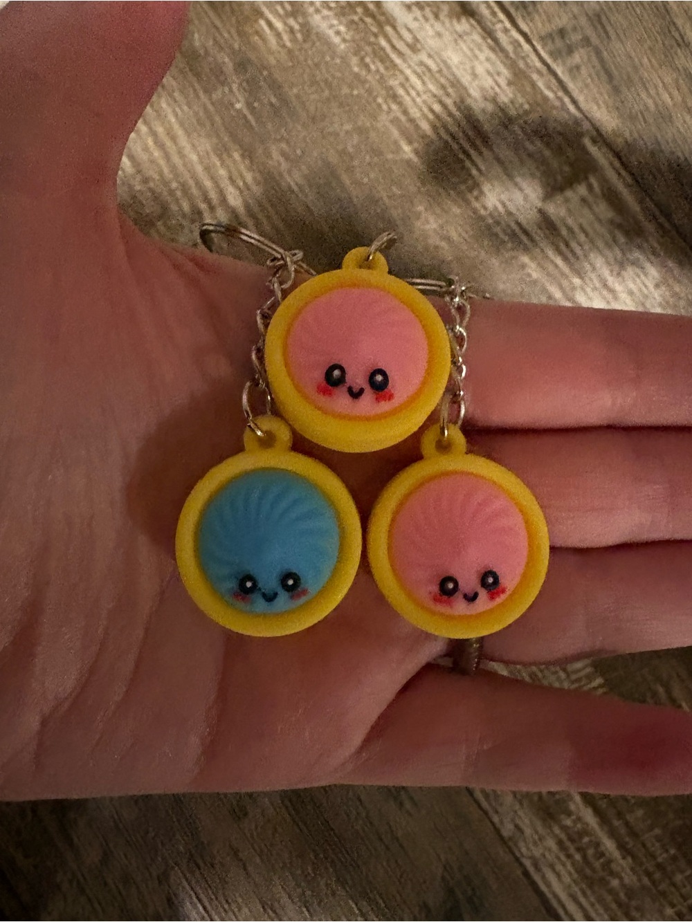 NEW Mini Dumpling Keychain Pink and Blue